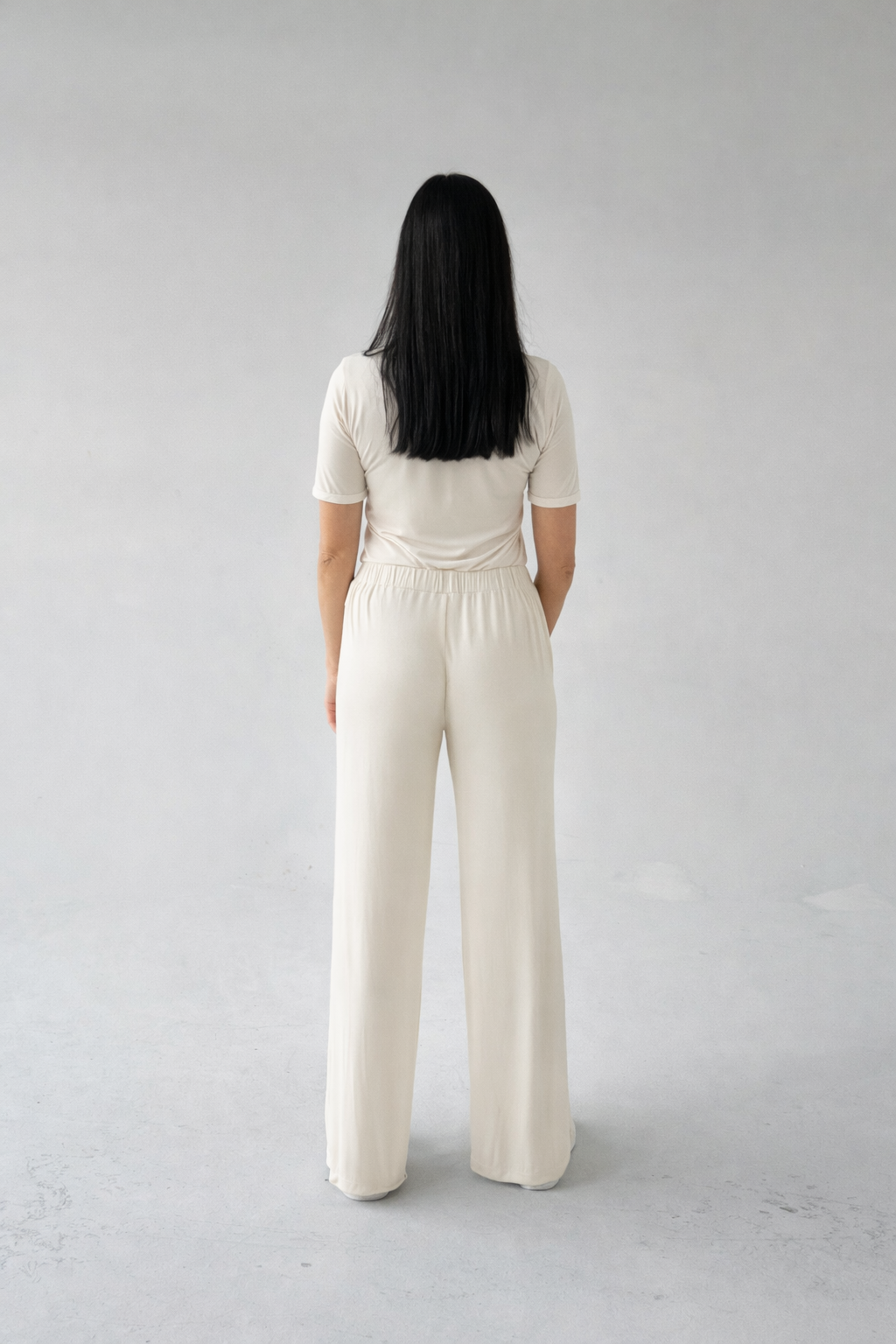 Spodnie dla wysokich kobiet - Soft Power- Ecru