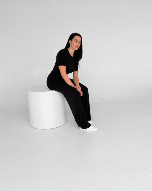 Spodnie dla wysokich kobiet - Soft Power - Black