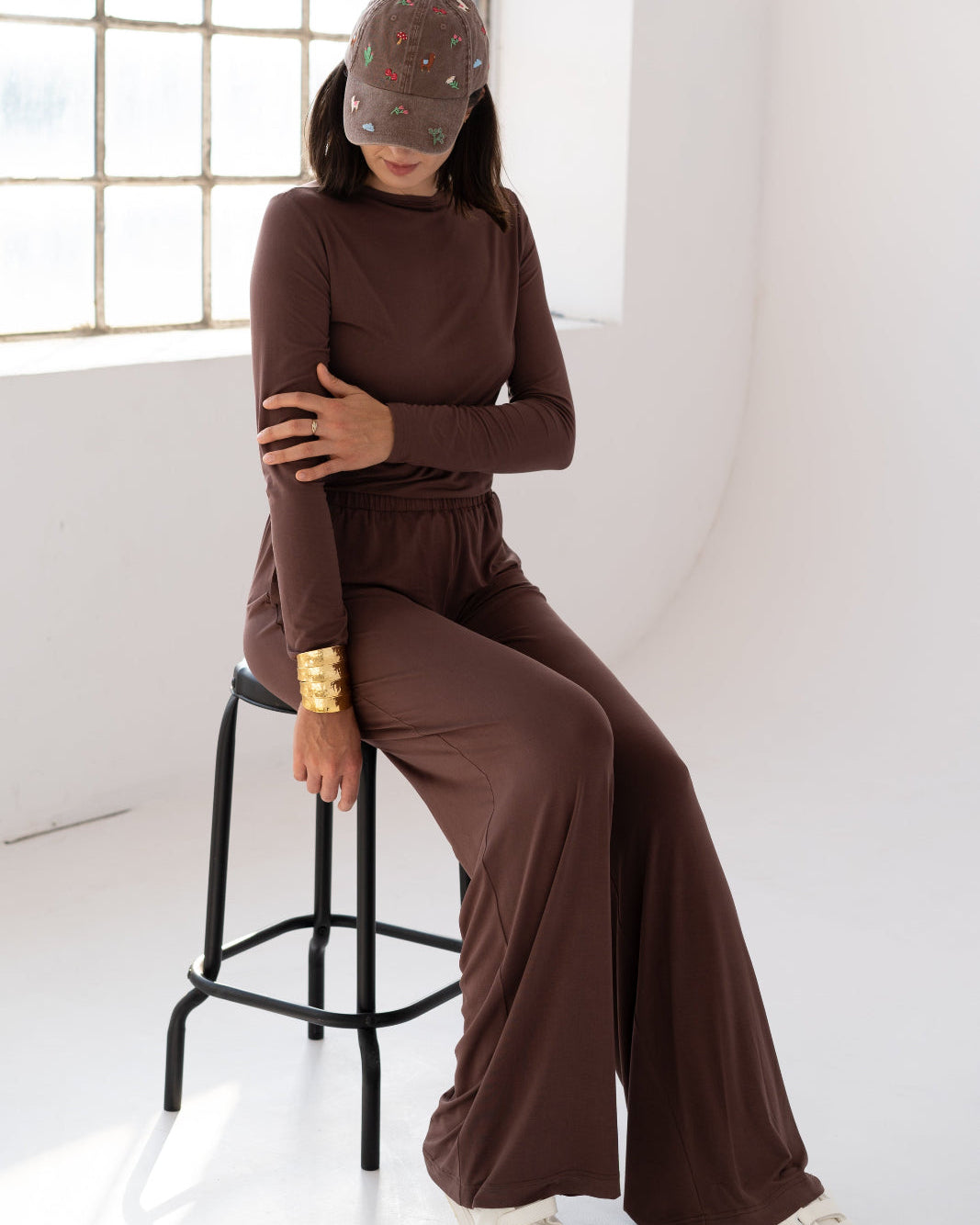 Bluzka Soft Power - Brown- długi rękaw