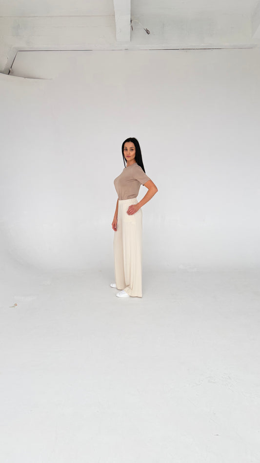 Bluzka Soft Power - Ecru - krótki rękaw